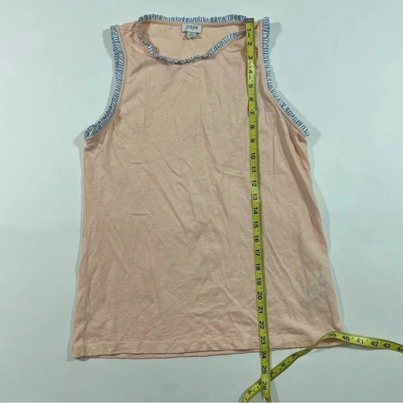 J Crew Factory Ruffle Trim Cotton Tank Top Size Small - Picture 5 of 7